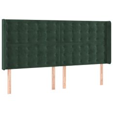 Tête de lit à LED Vert foncé 203x16x118/128 cm Velours
