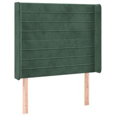 Tête de lit à LED Vert foncé 83x16x118/128 cm Velours