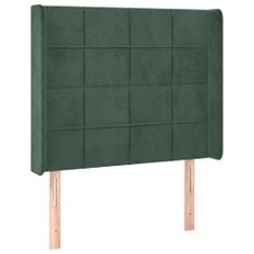 Tête de lit à LED Vert foncé 83x16x118/128 cm Velours