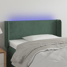 Tête de lit à LED Vert foncé 83x16x78/88 cm Velours