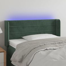 Tête de lit à LED Vert foncé 83x16x78/88 cm Velours