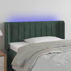 Tête de lit à LED Vert foncé 83x16x78/88 cm Velours