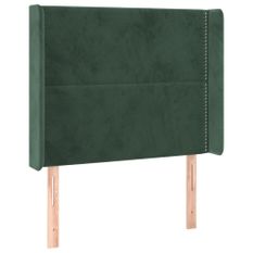 Tête de lit à LED Vert foncé 93x16x118/128 cm Velours