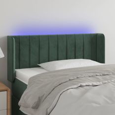 Tête de lit à LED Vert foncé 93x16x78/88 cm Velours