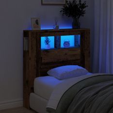 Tête de lit à LED vieux bois 100x18,5x103,5cm bois d'ingénierie