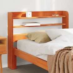 Tête de lit avec étagères marron cire 100 cm bois massif de pin