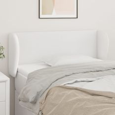 Tête de lit avec oreilles Blanc 103x23x78/88 cm Similicuir