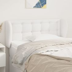 Tête de lit avec oreilles Blanc 83x23x78/88 cm Similicuir