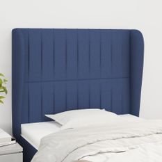 Tête de lit avec oreilles Bleu 83x23x118/128 cm Tissu