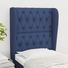 Tête de lit avec oreilles Bleu 83x23x118/128 cm Tissu