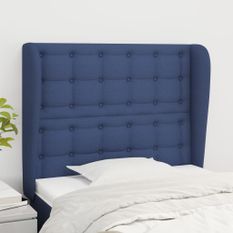 Tête de lit avec oreilles Bleu 83x23x118/128 cm Tissu