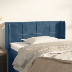 Tête de lit avec oreilles Bleu foncé 103x16x78/88 cm Velours