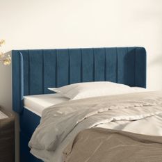 Tête de lit avec oreilles Bleu foncé 103x16x78/88 cm Velours