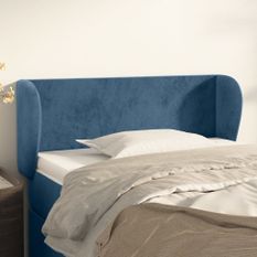 Tête de lit avec oreilles Bleu foncé 83x23x78/88 cm Velours