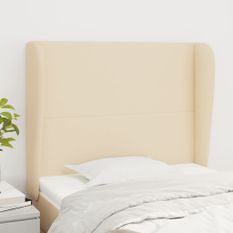 Tête de lit avec oreilles Crème 103x23x118/128 cm Tissu