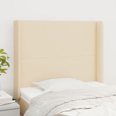 Tête de lit avec oreilles Crème 83x16x118/128 cm Tissu