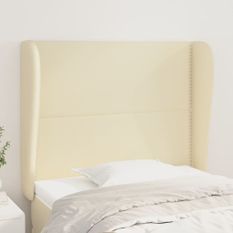 Tête de lit avec oreilles Crème 83x23x118/128 cm Similicuir