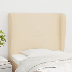 Tête de lit avec oreilles Crème 93x23x118/128 cm Tissu