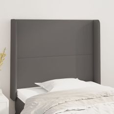 Tête de lit avec oreilles Gris 83x16x118/128 cm Similicuir