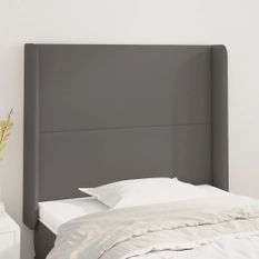 Tête de lit avec oreilles Gris 93x16x118/128 cm Similicuir