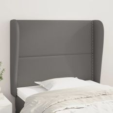 Tête de lit avec oreilles Gris 93x23x118/128 cm Similicuir