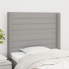 Tête de lit avec oreilles Gris clair 103x16x118/128 cm Tissu