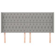 Tête de lit avec oreilles Gris clair 183x16x118/128 cm Tissu