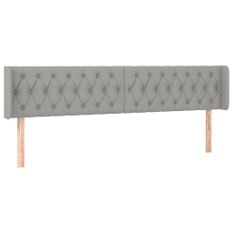 Tête de lit avec oreilles Gris clair 203x16x78/88 cm Tissu