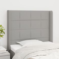 Tête de lit avec oreilles Gris clair 83x16x118/128 cm Tissu