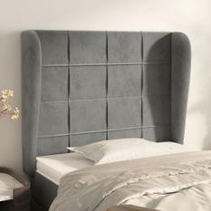 Tête de lit avec oreilles Gris clair 83x23x118/128 cm Velours