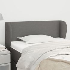 Tête de lit avec oreilles Gris foncé 83x23x78/88 cm Tissu