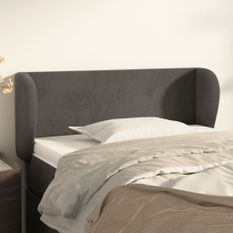 Tête de lit avec oreilles Gris foncé 83x23x78/88 cm Velours