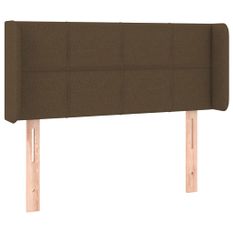 Tête de lit avec oreilles Marron Foncé 103x16x78/88 cm Tissu