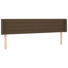 Tête de lit avec oreilles Marron Foncé 203x16x78/88 cm Tissu