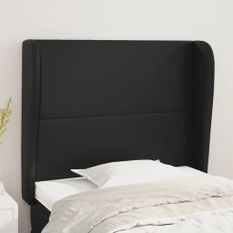 Tête de lit avec oreilles Noir 83x23x118/128 cm Similicuir