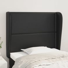 Tête de lit avec oreilles Noir 83x23x118/128 cm Similicuir