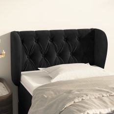 Tête de lit avec oreilles Noir 83x23x78/88 cm Velours