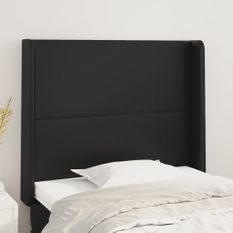 Tête de lit avec oreilles Noir 93x16x118/128 cm Similicuir