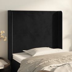 Tête de lit avec oreilles Noir 93x16x118/128 cm Velours