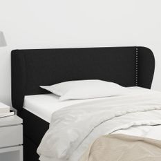 Tête de lit avec oreilles Noir 93x23x78/88 cm Tissu