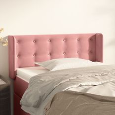 Tête de lit avec oreilles Rose 103x16x78/88 cm Velours