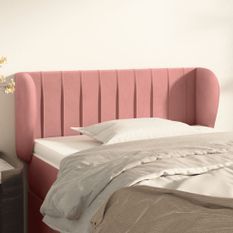 Tête de lit avec oreilles Rose 103x23x78/88 cm Velours