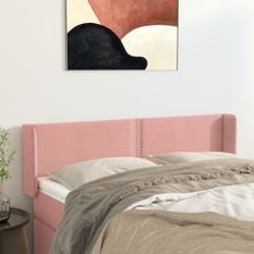 Tête de lit avec oreilles Rose 147x16x78/88 cm Velours