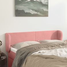 Tête de lit avec oreilles Rose 147x23x78/88 cm Velours