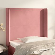 Tête de lit avec oreilles Rose 83x16x118/128 cm Velours