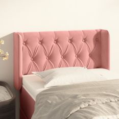 Tête de lit avec oreilles Rose 83x16x78/88 cm Velours