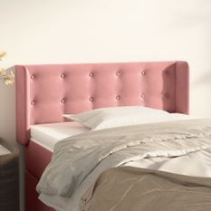 Tête de lit avec oreilles Rose 83x16x78/88 cm Velours