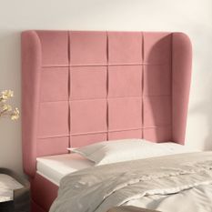 Tête de lit avec oreilles Rose 83x23x118/128 cm Velours