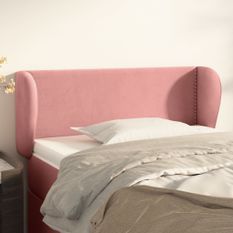 Tête de lit avec oreilles Rose 83x23x78/88 cm Velours