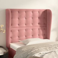 Tête de lit avec oreilles Rose 93x23x118/128 cm Velours